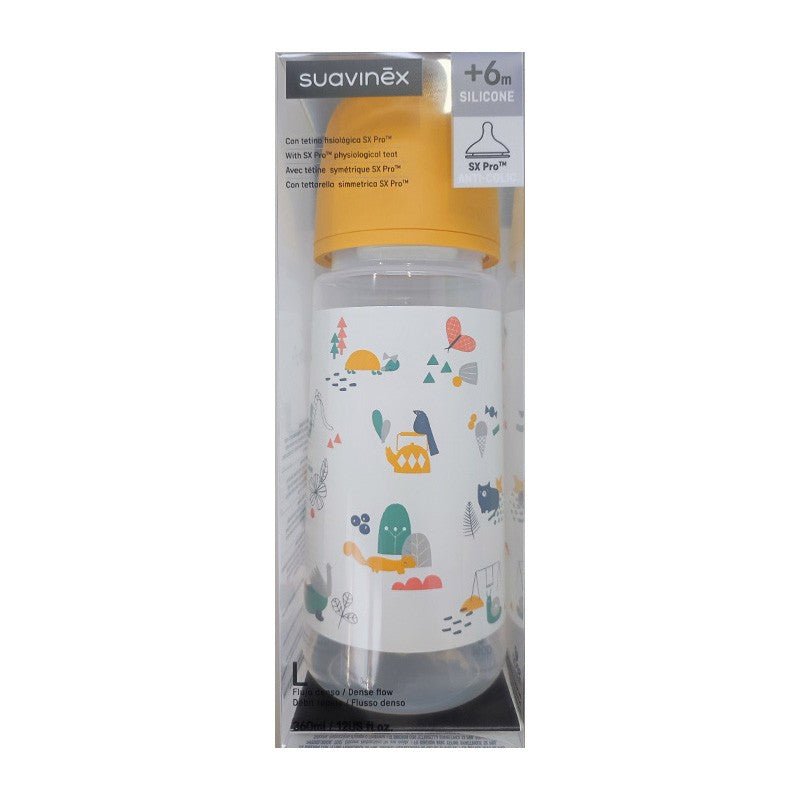 SUAVINEX Biberón 360ml Tetina Fisiológica SX Pro Flujo Denso (L) - Amarillo-1