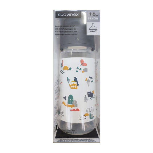 SUAVINEX Biberón 360ml Tetina Fisiológica SX Pro Flujo Denso (L) - Gris-1