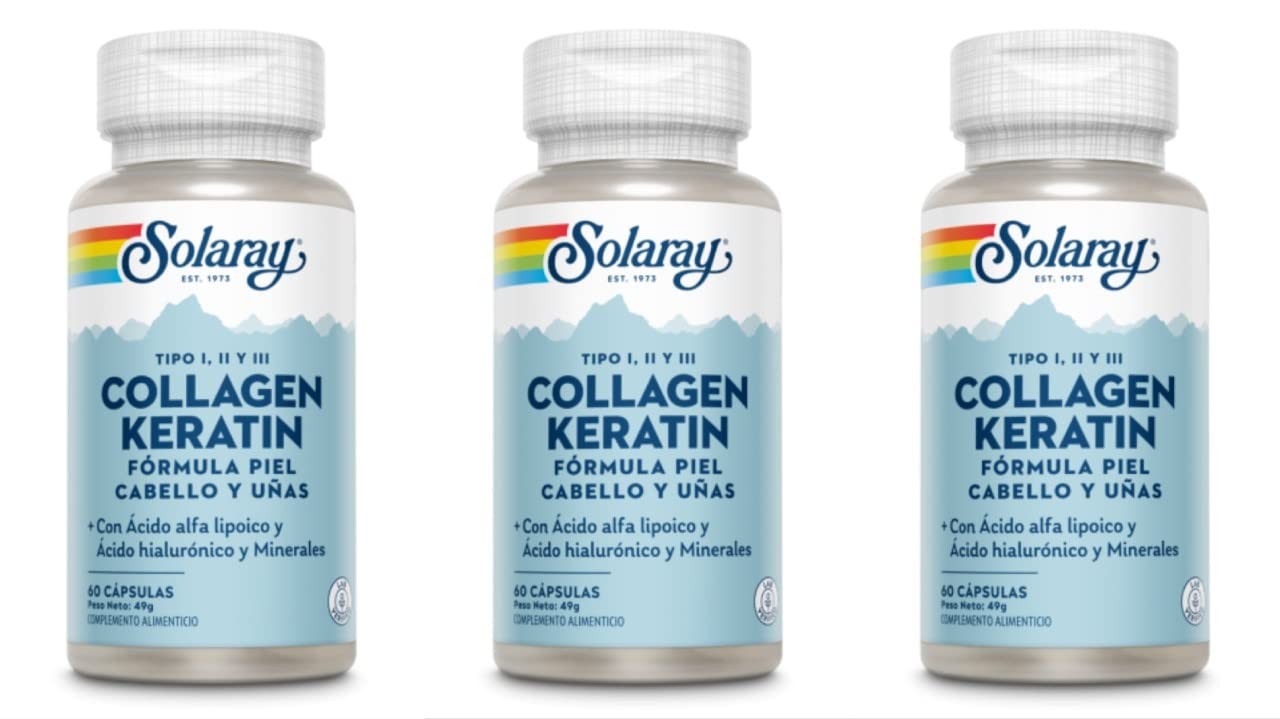 Solaray Collagen Keratin 60 Cápsulas-1