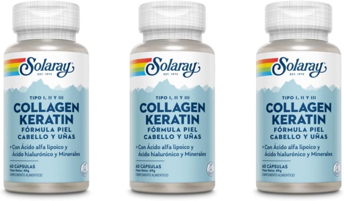 Solaray Collagen Keratin 60 Cápsulas-4