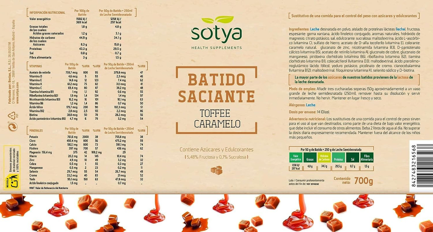Sotya Beslan Batidos Saciantes Polvo Sabor Toffee Caramelo 550g-2