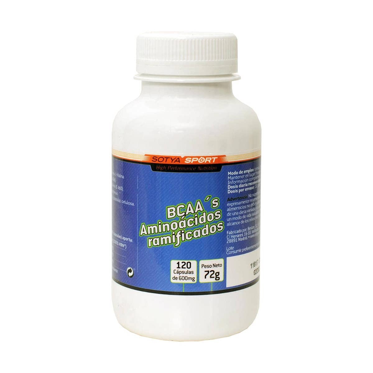 Sotya Beslan Bcaa'S (Aminoa.Ramificados) De 600Mg 120 Cápsulas-1