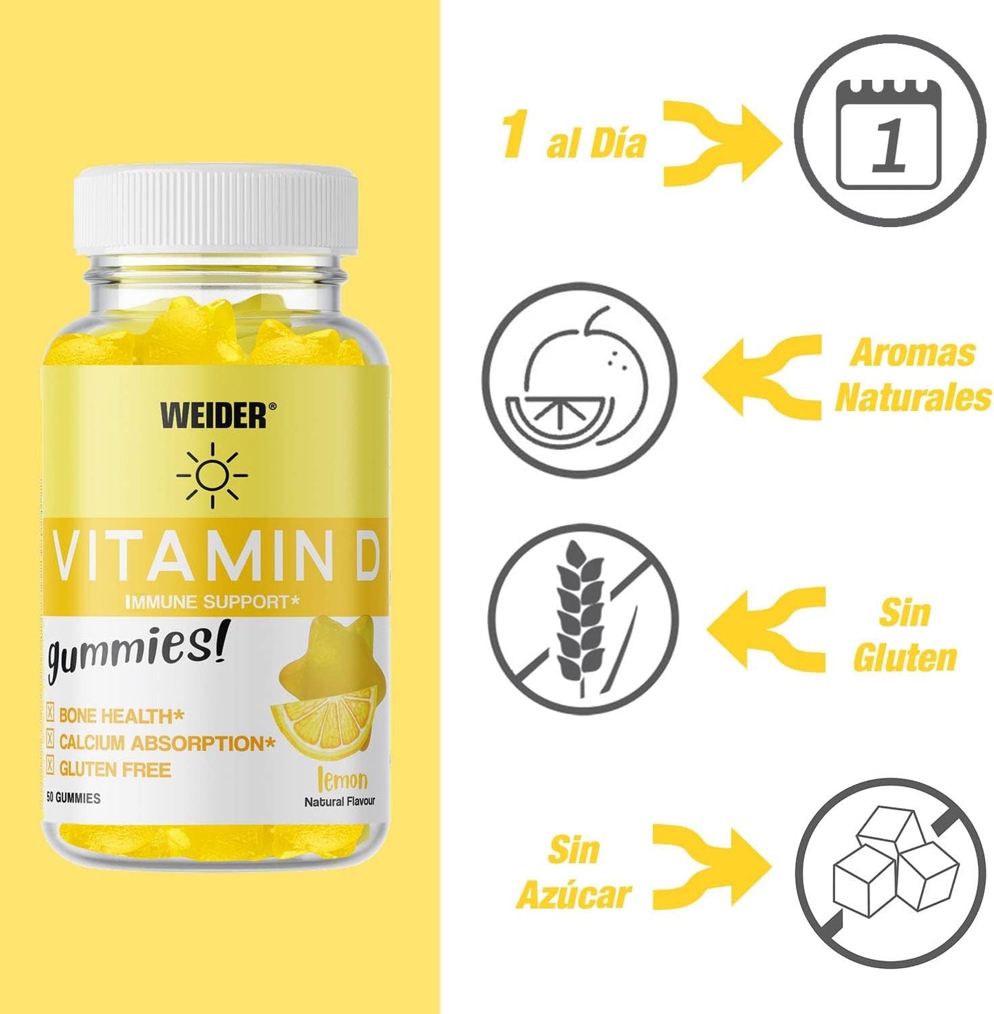 Weider Energy Boost Gummies Vitamin D 50 Gominolas-2