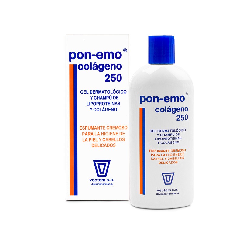 PON-EMO Colágeno Gel-Champú Piel y Cabellos Delicados 250ml-1