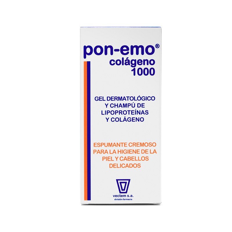 PON-EMO Colágeno Gel-Champú Piel y Cabellos Delicados1000ml-1