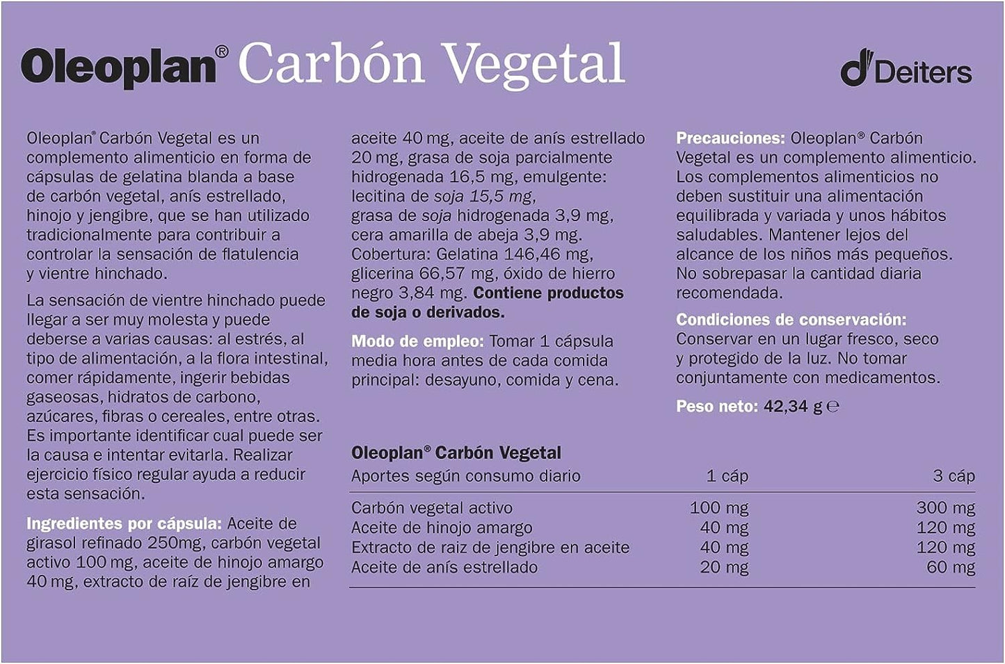 Oleoplan Carbón Vegetal 60 Cápsulas-2