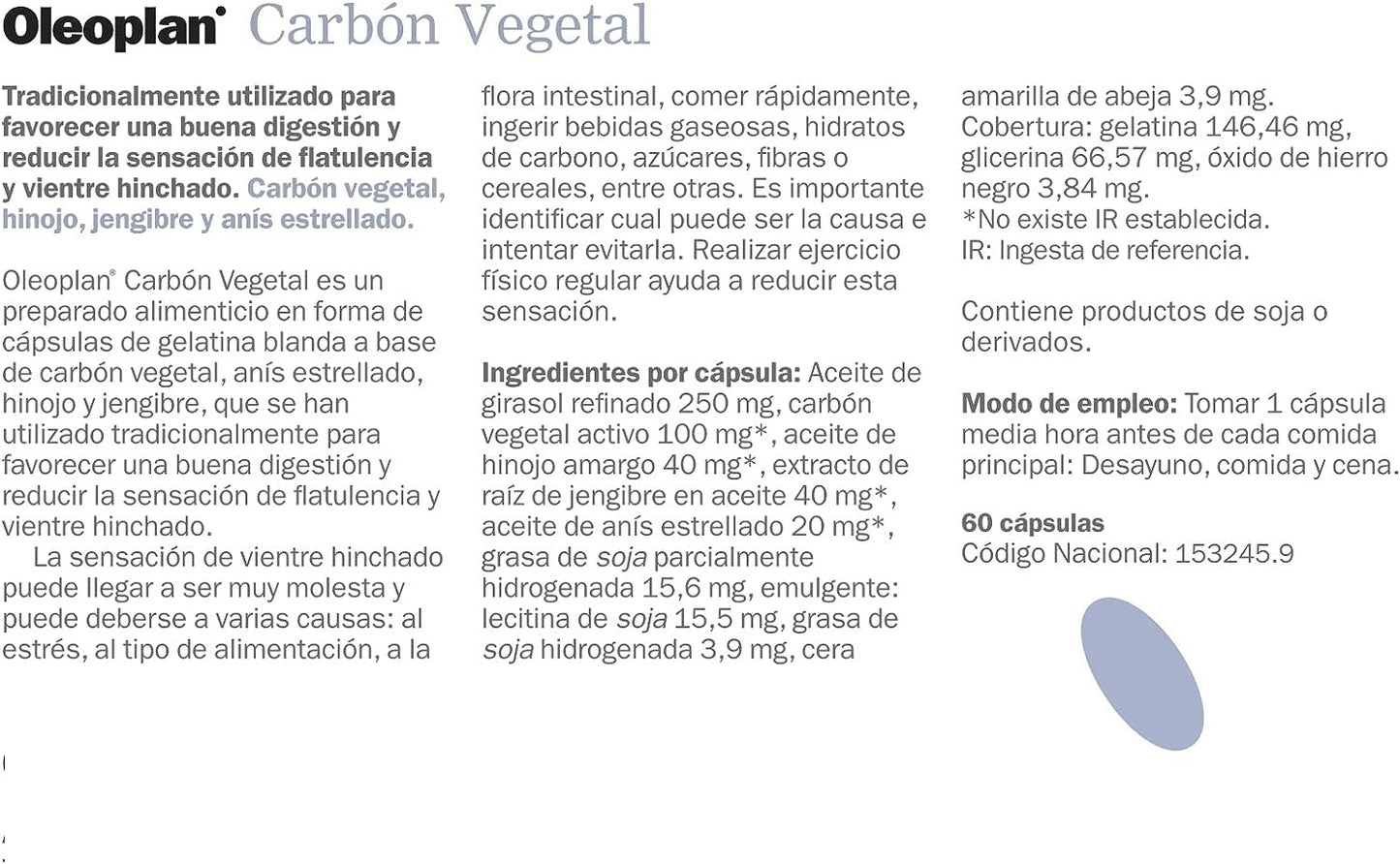 Oleoplan Carbón Vegetal 60 Cápsulas-3