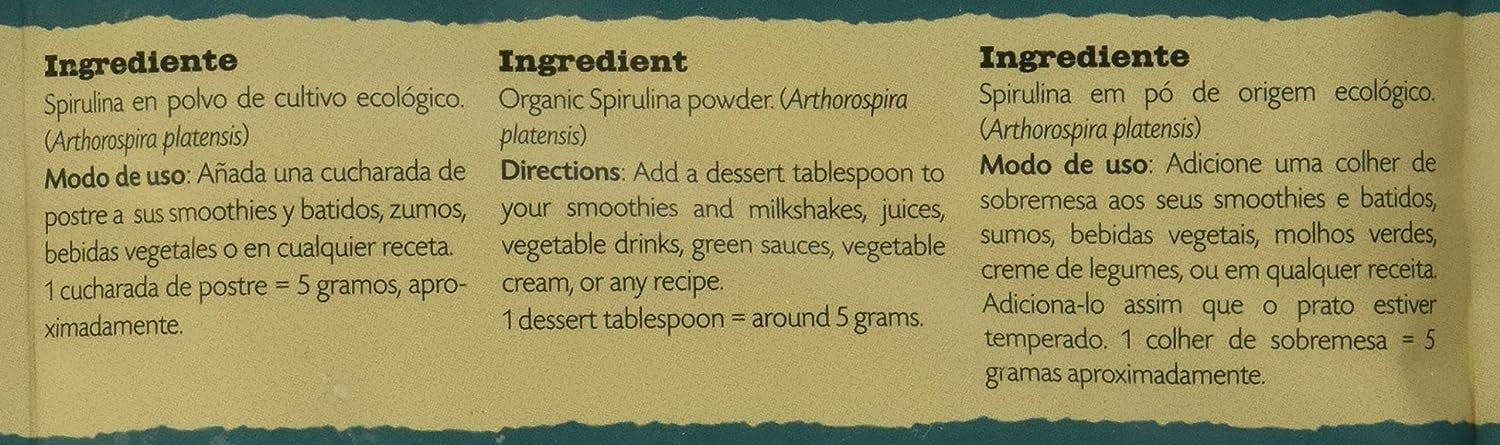 Drasanvi Alga Spirulina Bio Doypack 150g-4