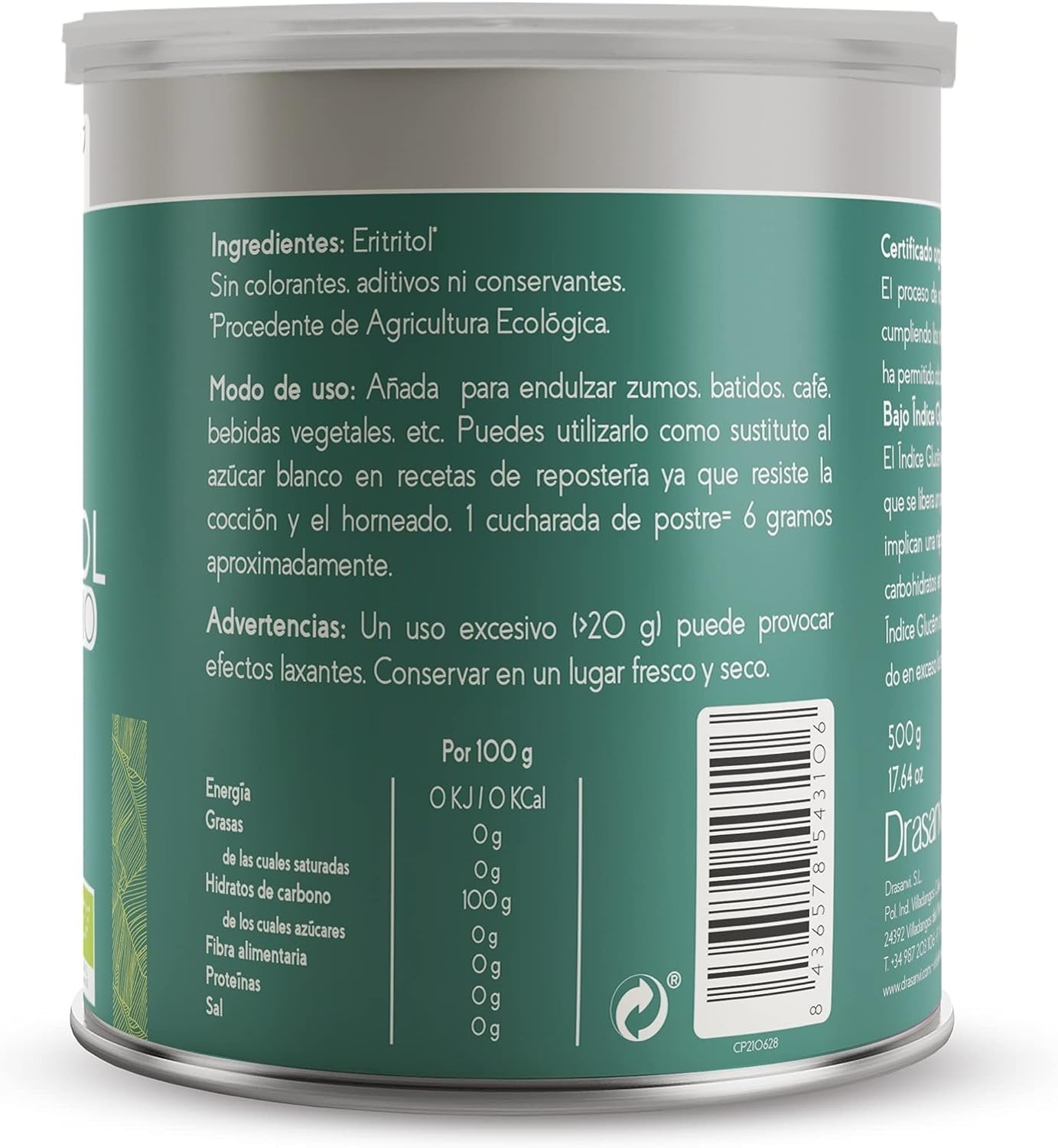 Drasanvi Eritritol Bio 500g-2