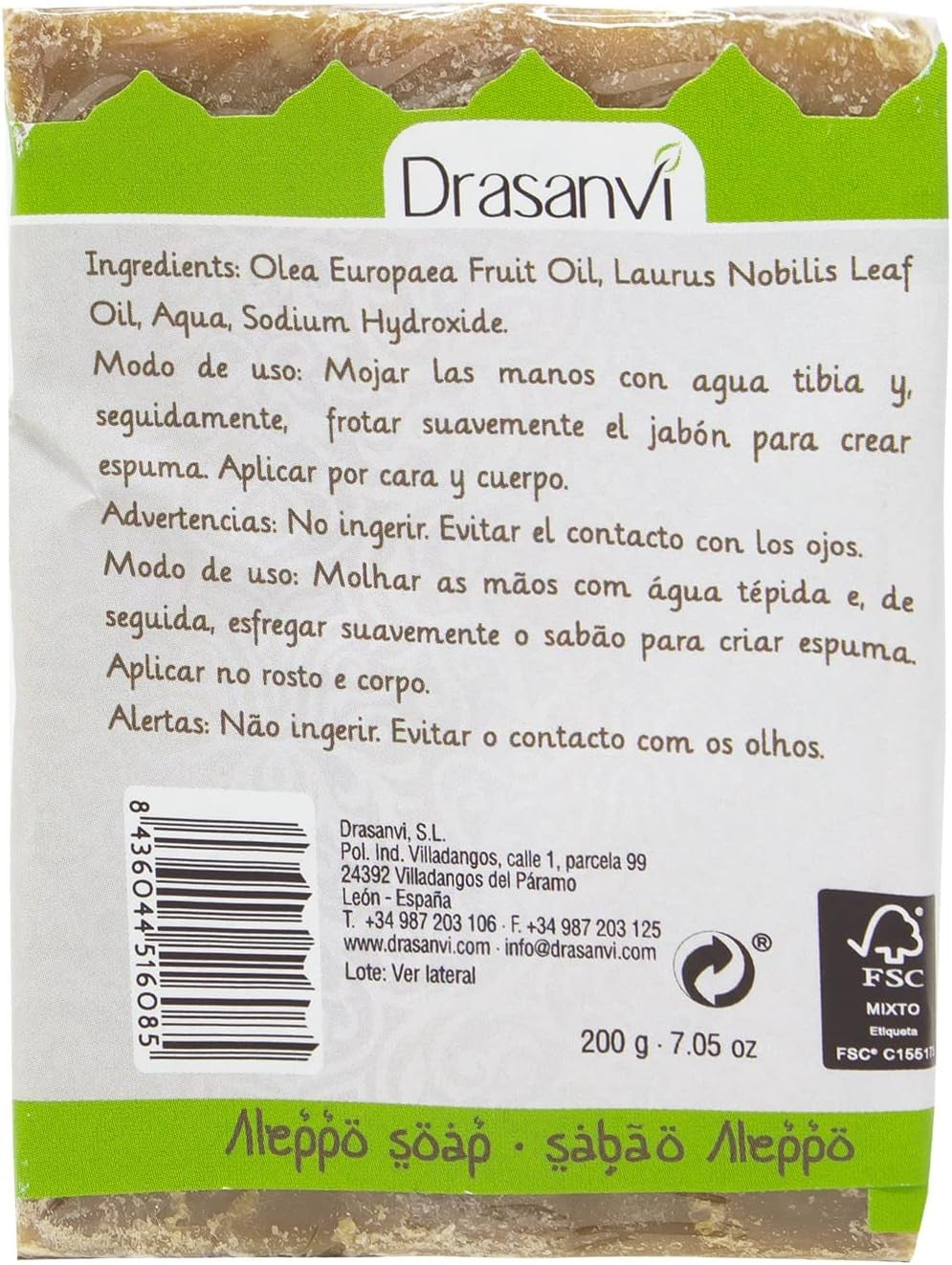 Drasanvi Jabon Aleppo 30% Laurel 200 g-3