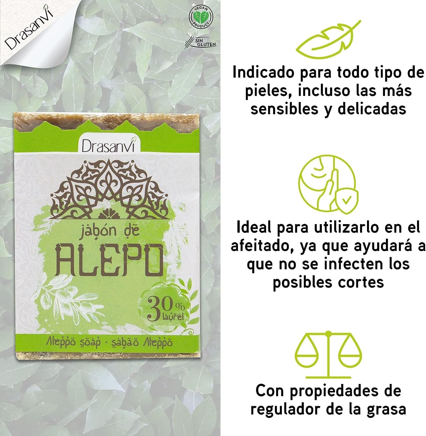 Drasanvi Jabon Aleppo 30% Laurel 200 g-4