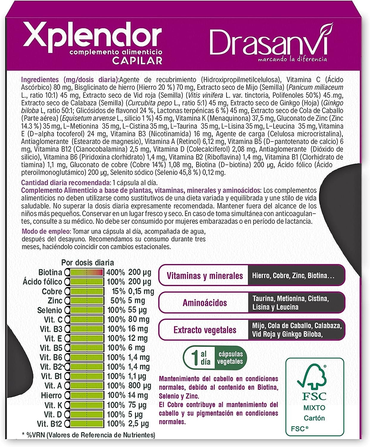 Drasanvi Xplendor Capilar 24 Cápsulas-3