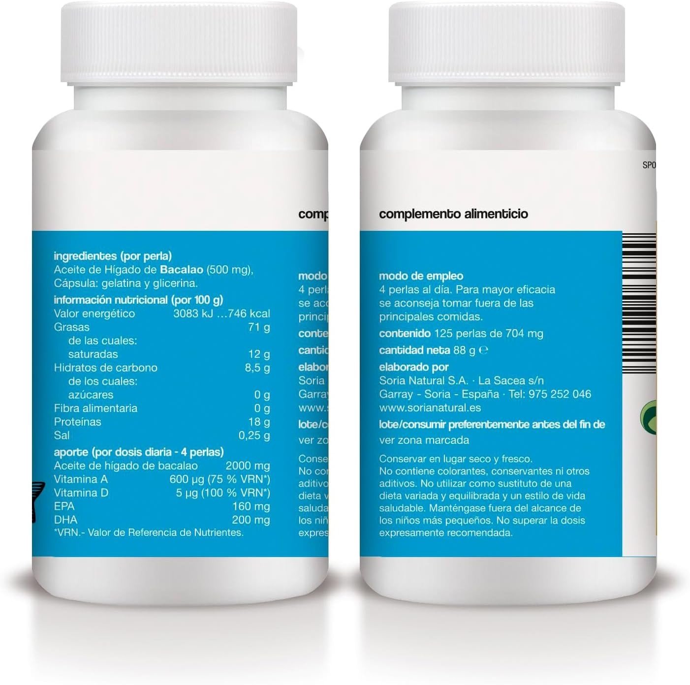 Soria Natural Higabac 400 Mg 125 Perlas-7