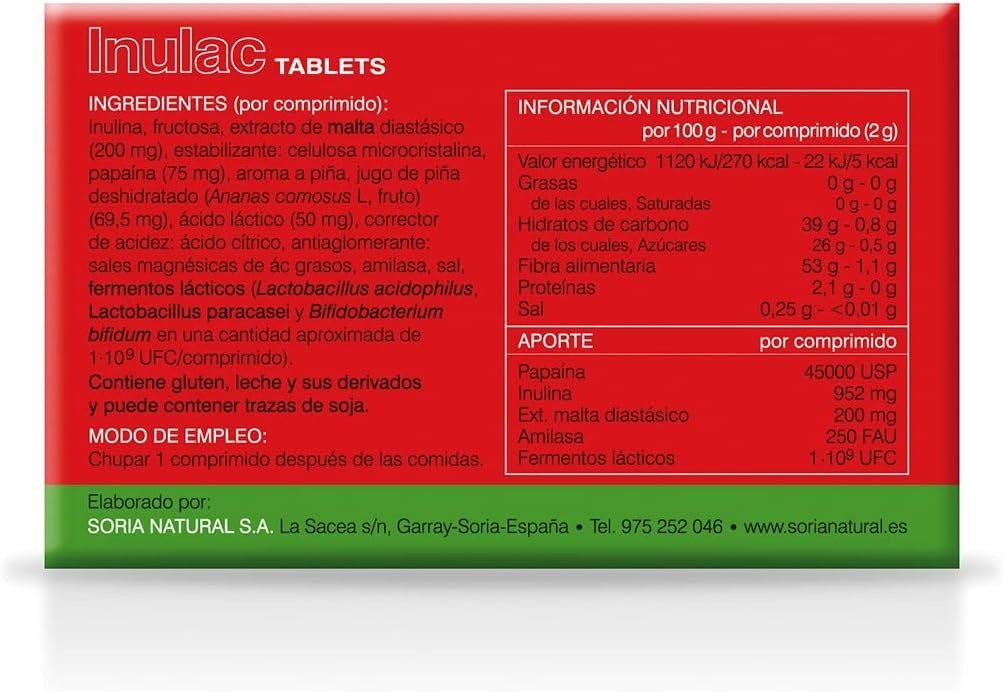 Soria Natural Inulac Tabletas 30 Tabletas-7