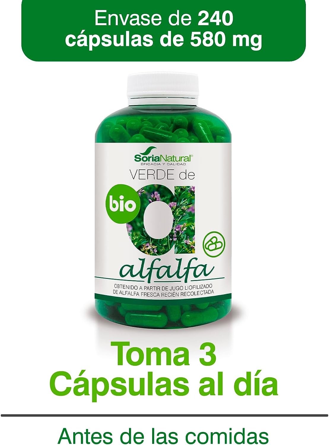 Soria Natural Verde Alfalfa 630 Mg 240 Cápsulas-5