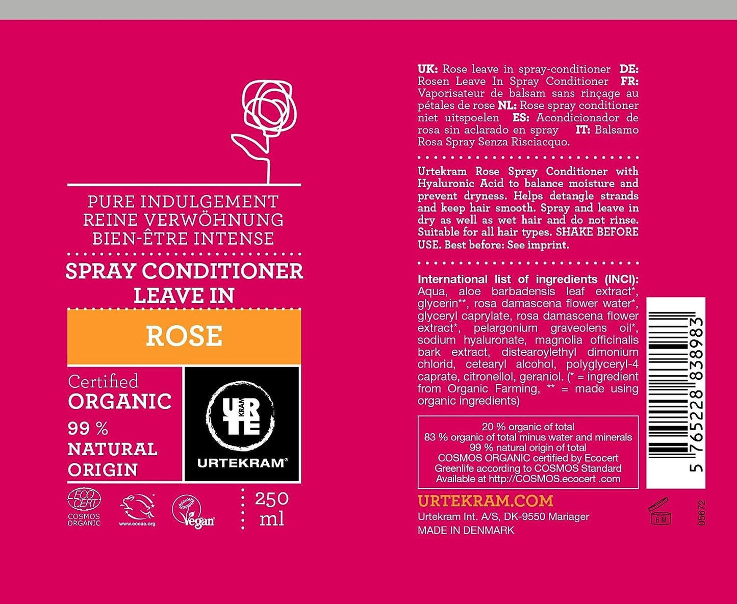 Urtekram Acondicionador Spray Rosas Urt 250 ml-5