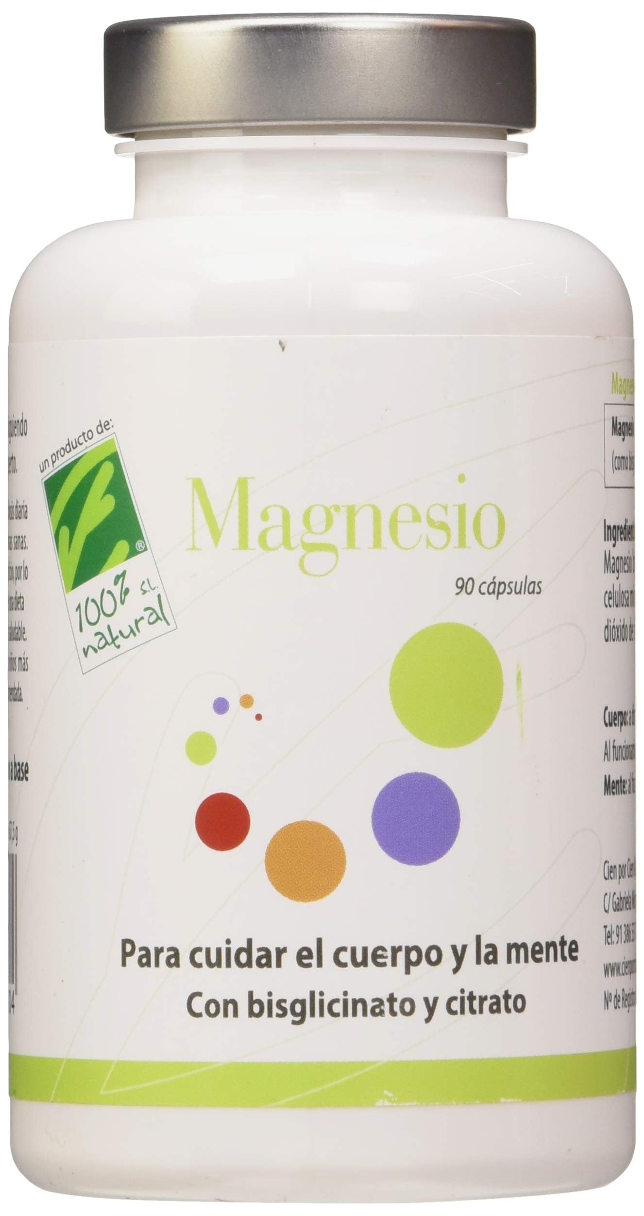 100% Natural Magnesio 90 Cápsulas-1