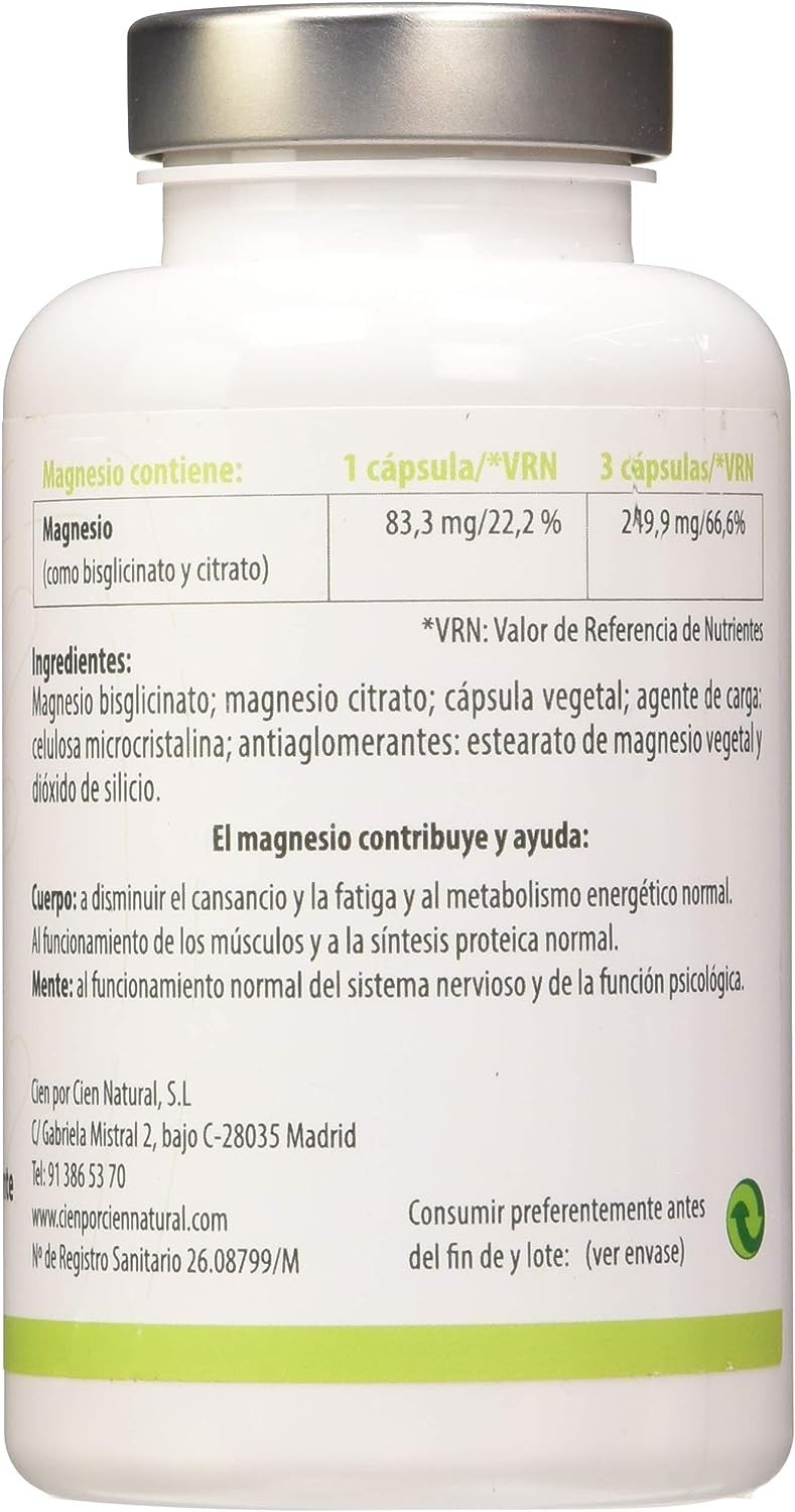 100% Natural Magnesio 90 Cápsulas-3