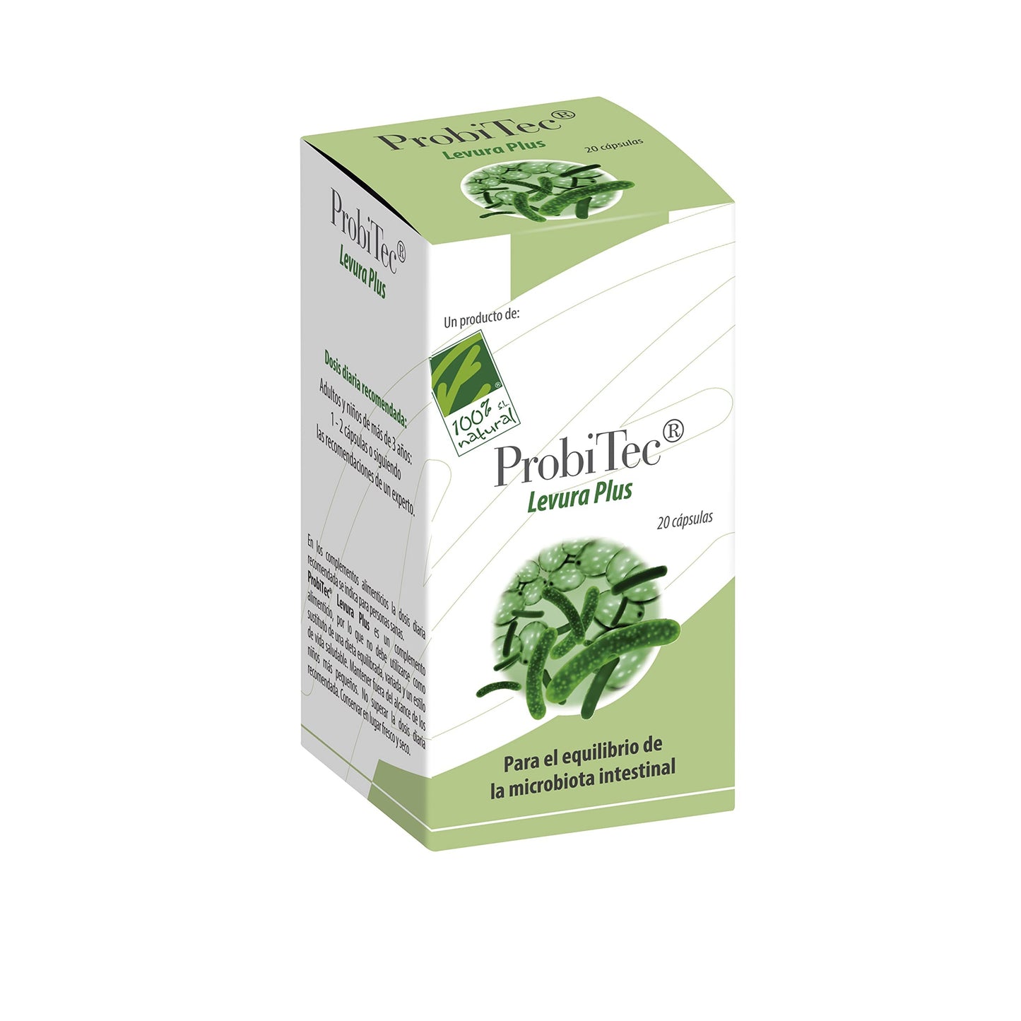 100% Natural Probitec Levura Plus 20Cápsulas-1