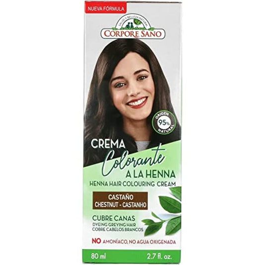 Corpore Sano Crema Colorante a la Henna Castaño 80 ml-1