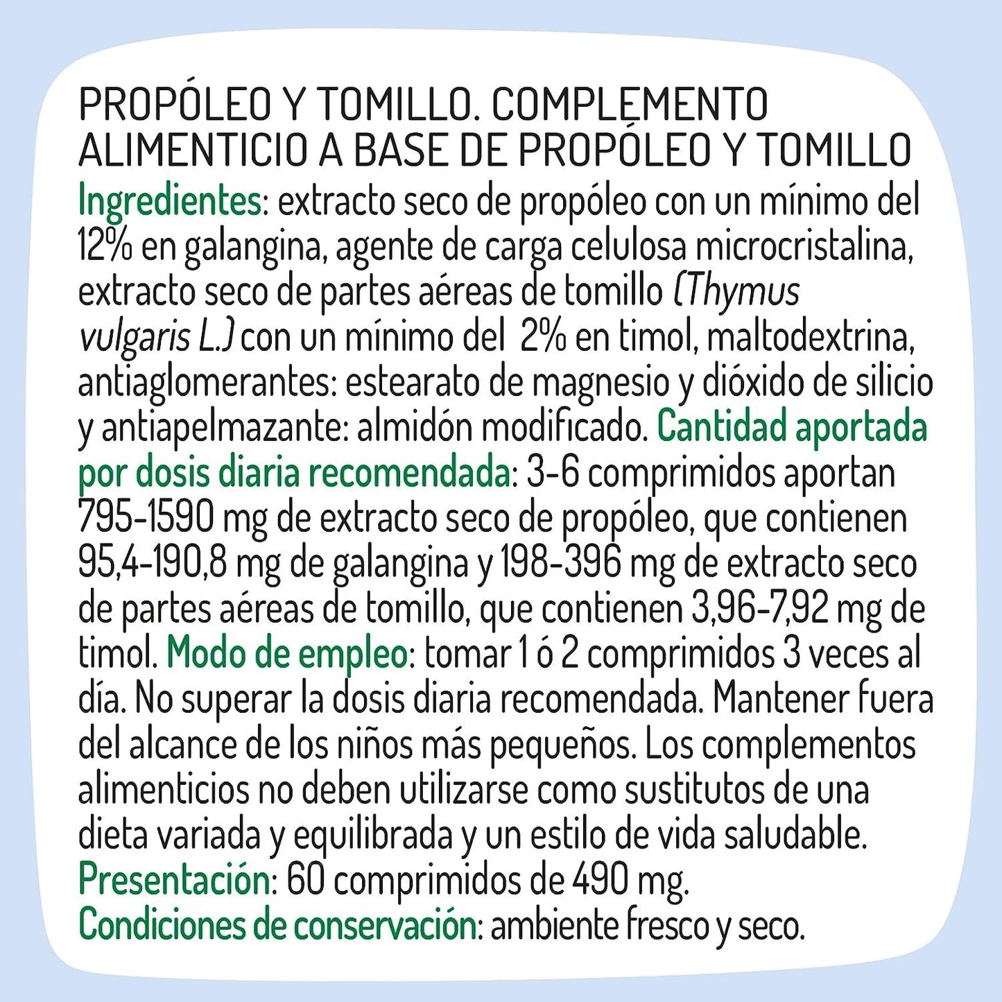 Granero Suplementos Propóleo + Tomillo 60 Comprimidos-2