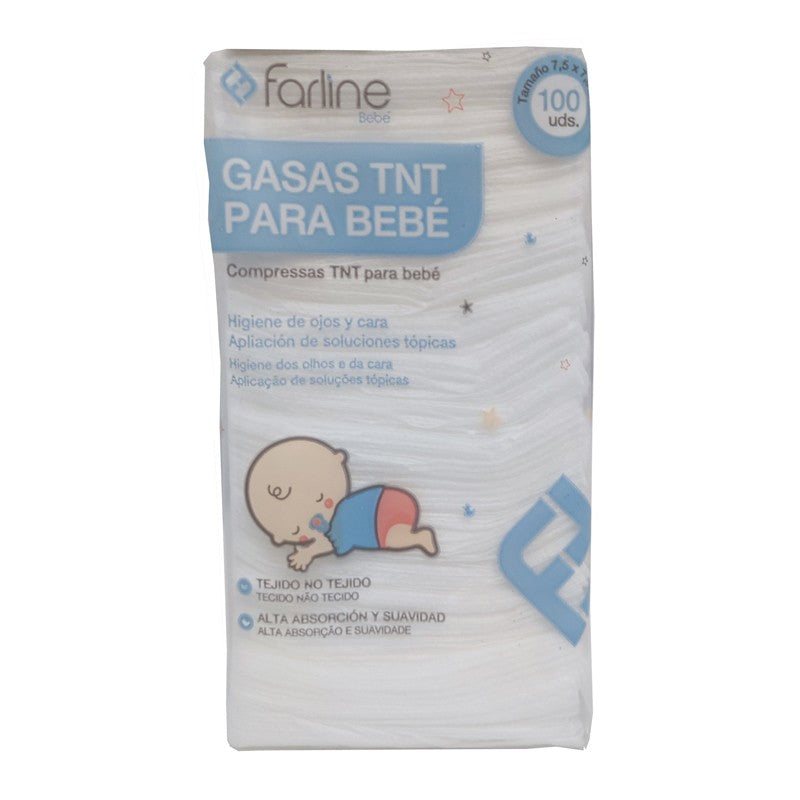 Farline Bebé Gasas TNT 7,5cm x7,5 cm (100uds)-1