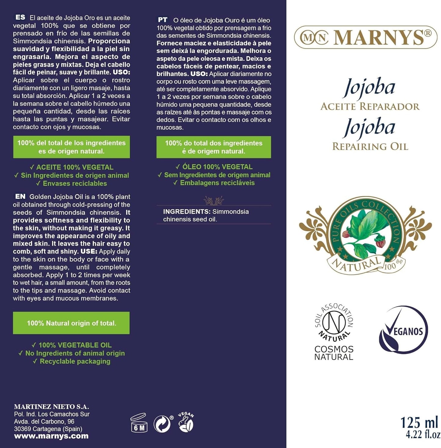 Marnys Aceite Puro de Jojoba 125ml-3