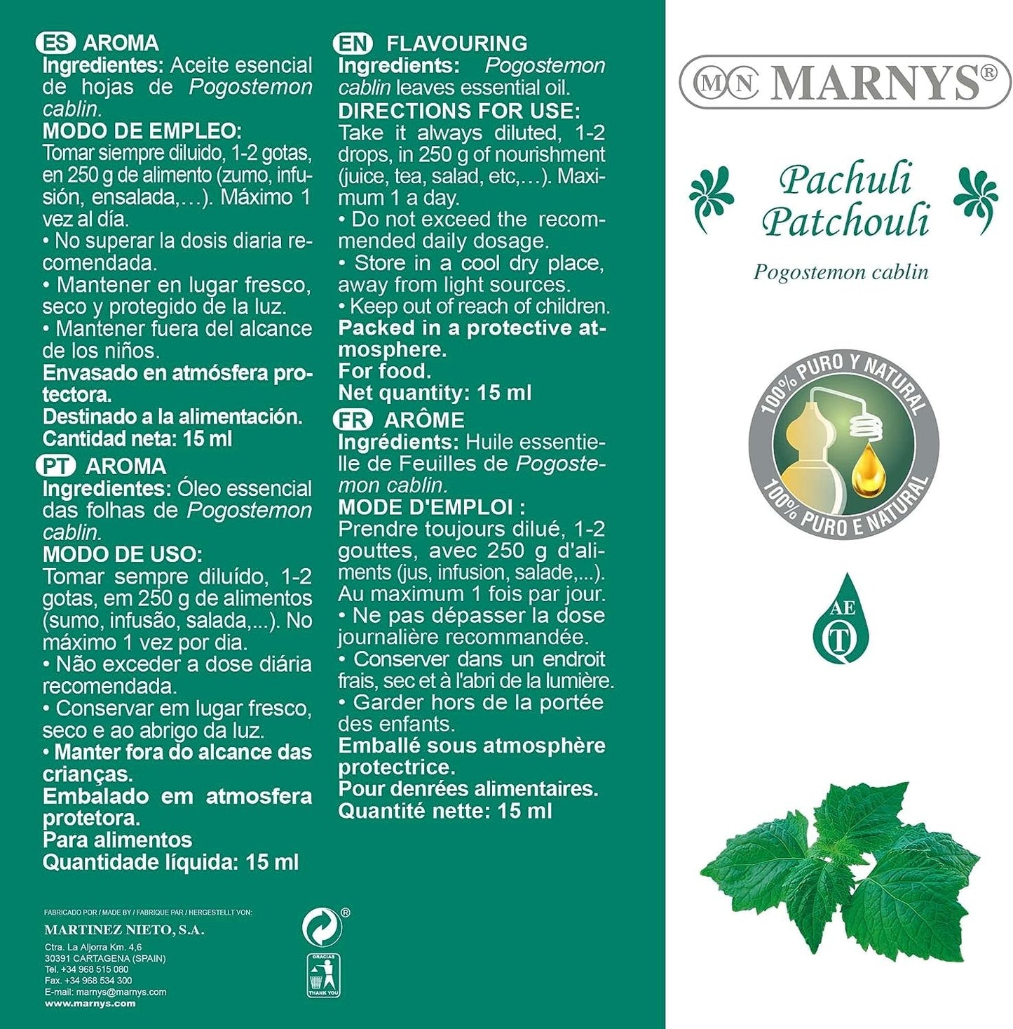 Marnys Pachuli Aceite Esencial 15ml-4