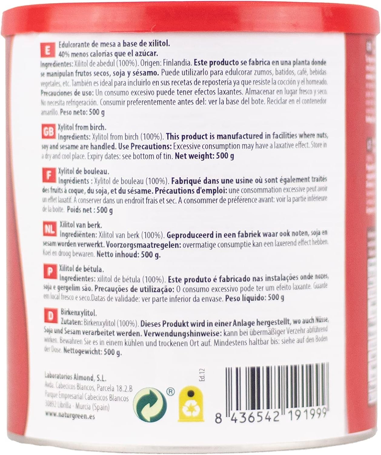 Naturgreen Azúcar De Abedul Xilitol 500g-2