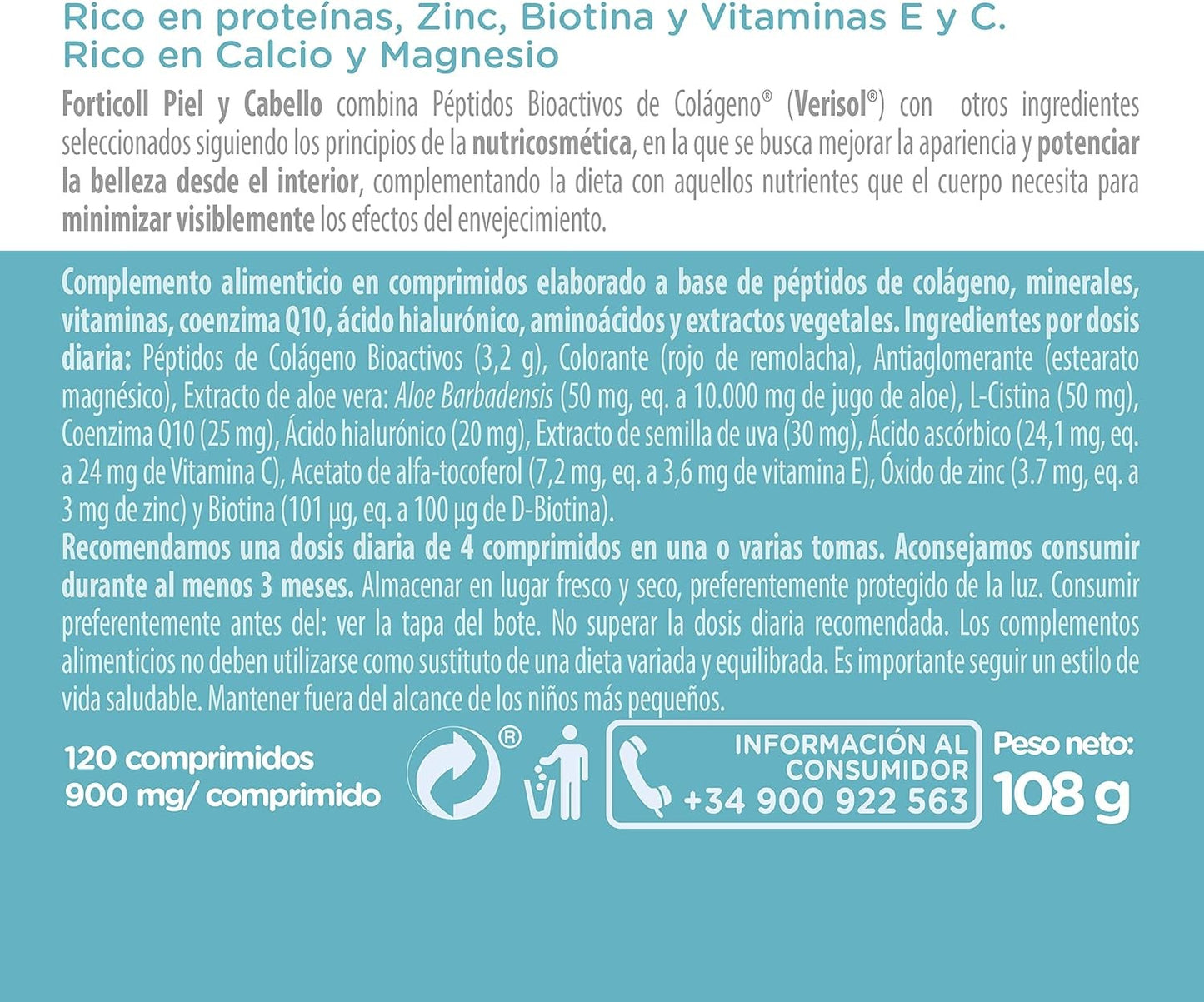 Naturgreen Forticoll Colageno Bioactivo Piel Y Cabello 120 Comprimidos-6