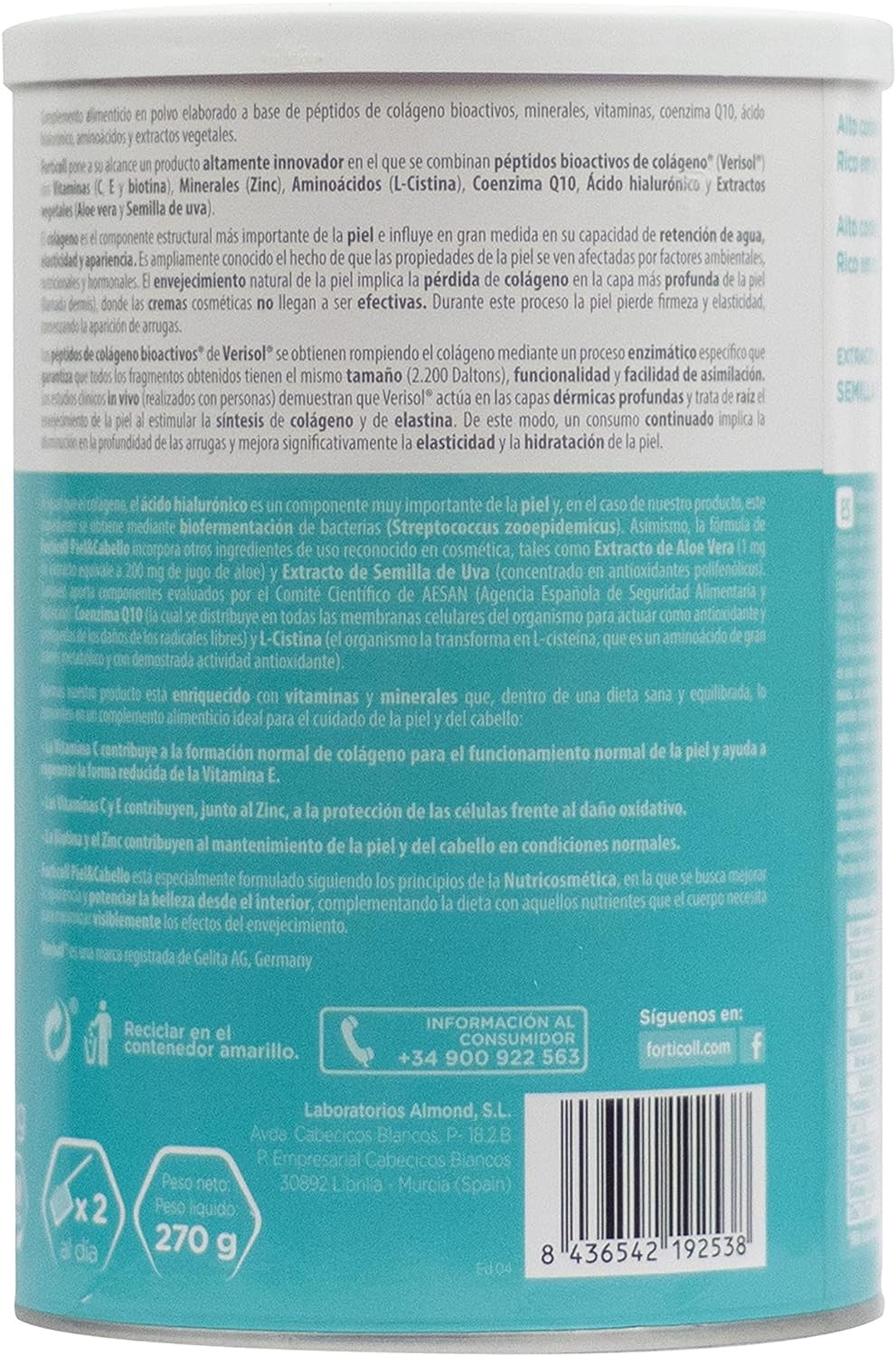 Naturgreen Forticoll Colageno Bioactivo Piel& Cabello 270g-2