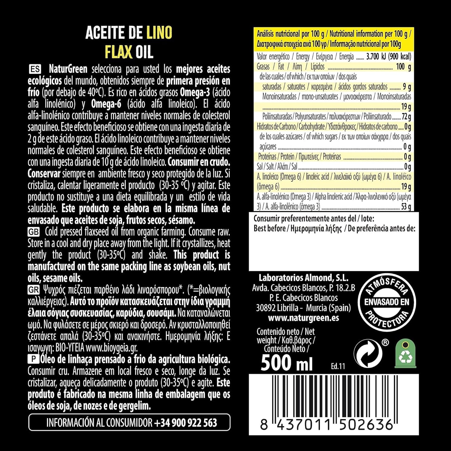 Naturgreen Aceite Lino 500 ml-4