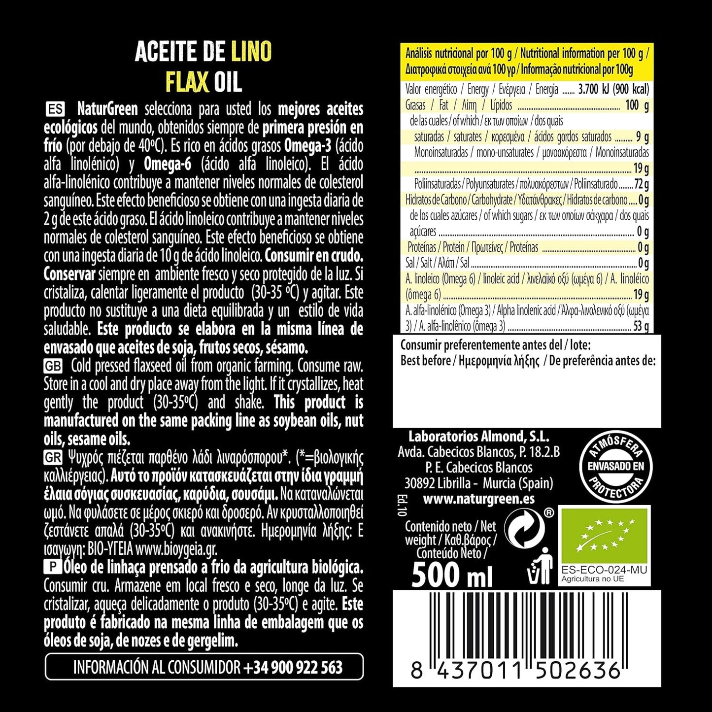 Naturgreen Aceite Lino 500 ml-11