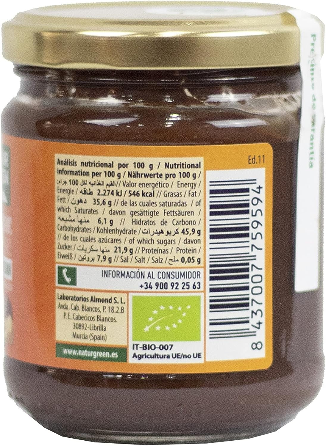Naturgreen Crema Avellanas Choco Sin Leche 200g-2