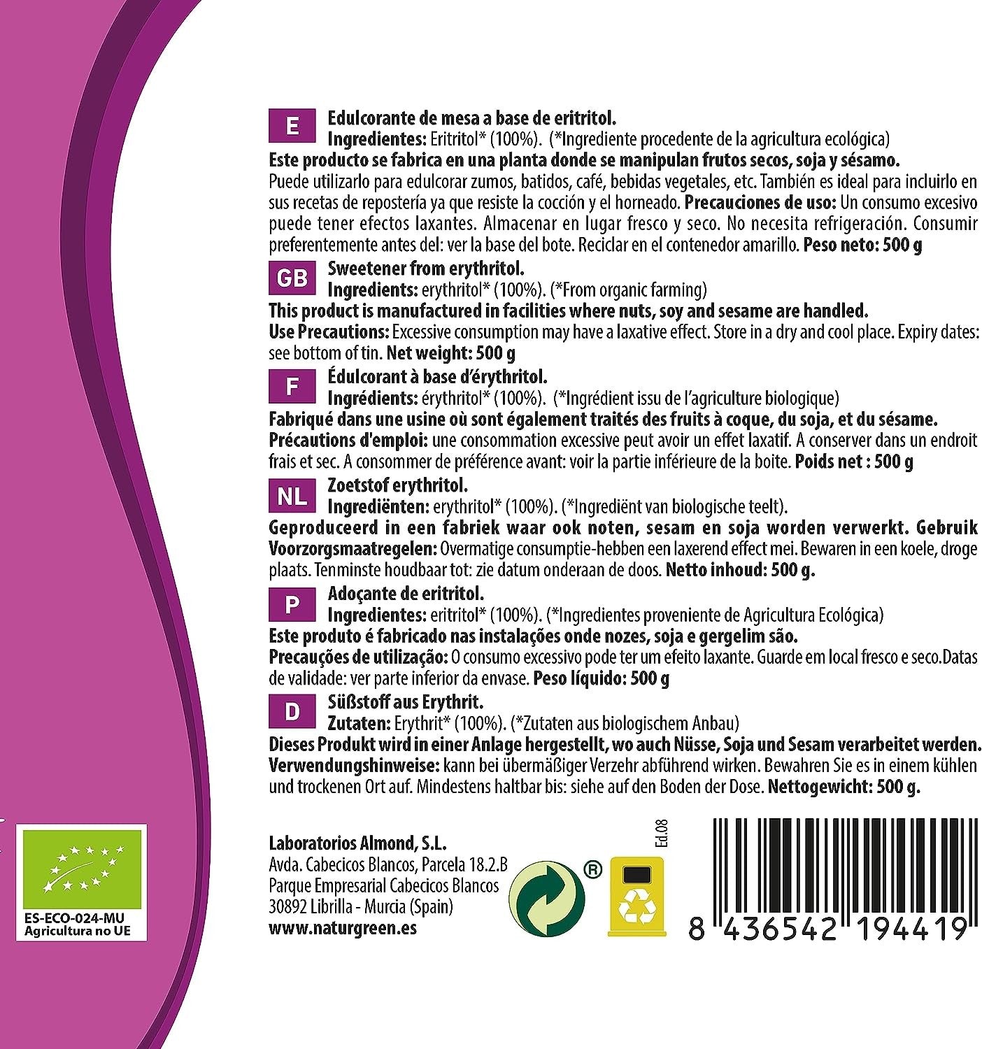 Naturgreen Eritritol Bio 500g-6