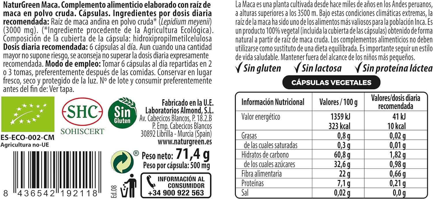 Naturgreen Vita Superlife Maca 120 Cápsulas-4