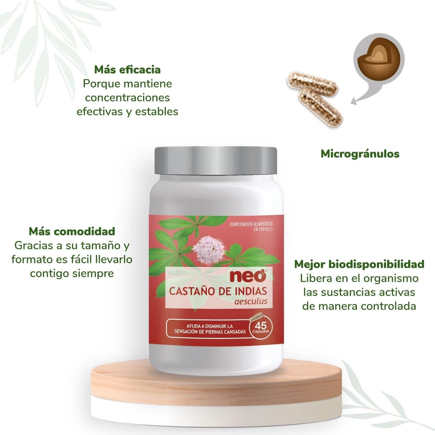 Neo Fitogranulos Castaño De Indias 45 Cápsulas-5
