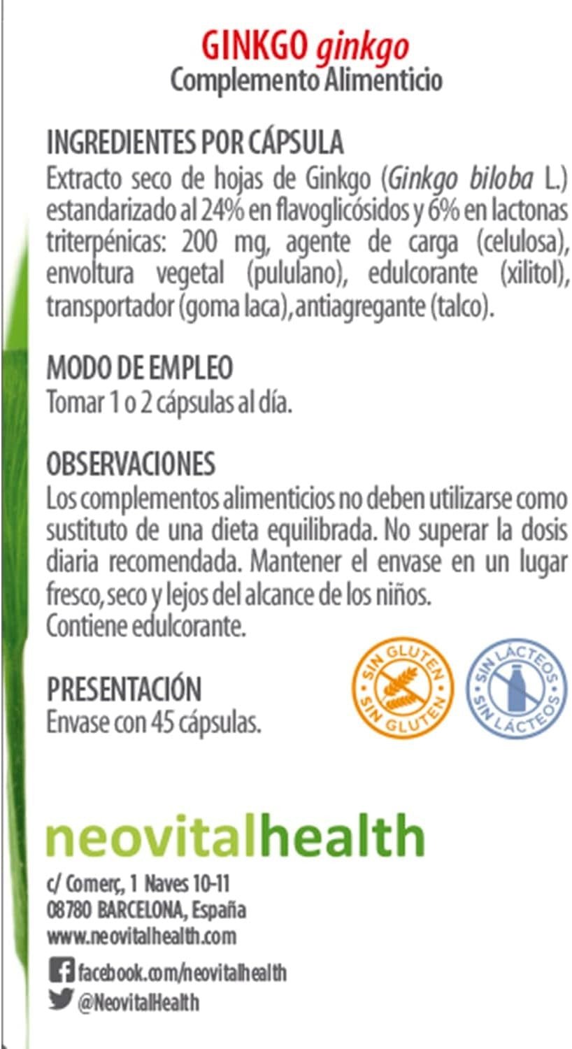 Neo Fitogranulos Ginkgo Biloba 45 Cápsulas-4