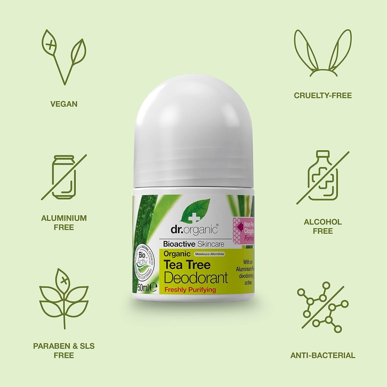 Dr Organic Desodorante de Árbol de Té 50 ml-3