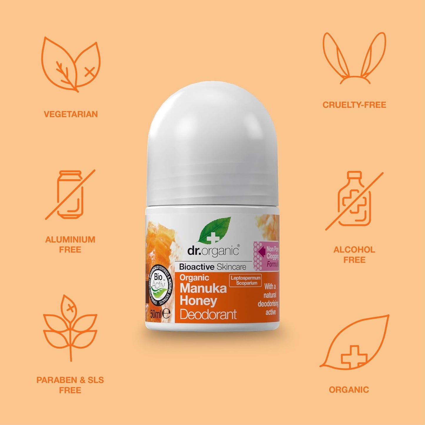 Dr Organic Desodorante de Miel de Manuka 50 ml-3