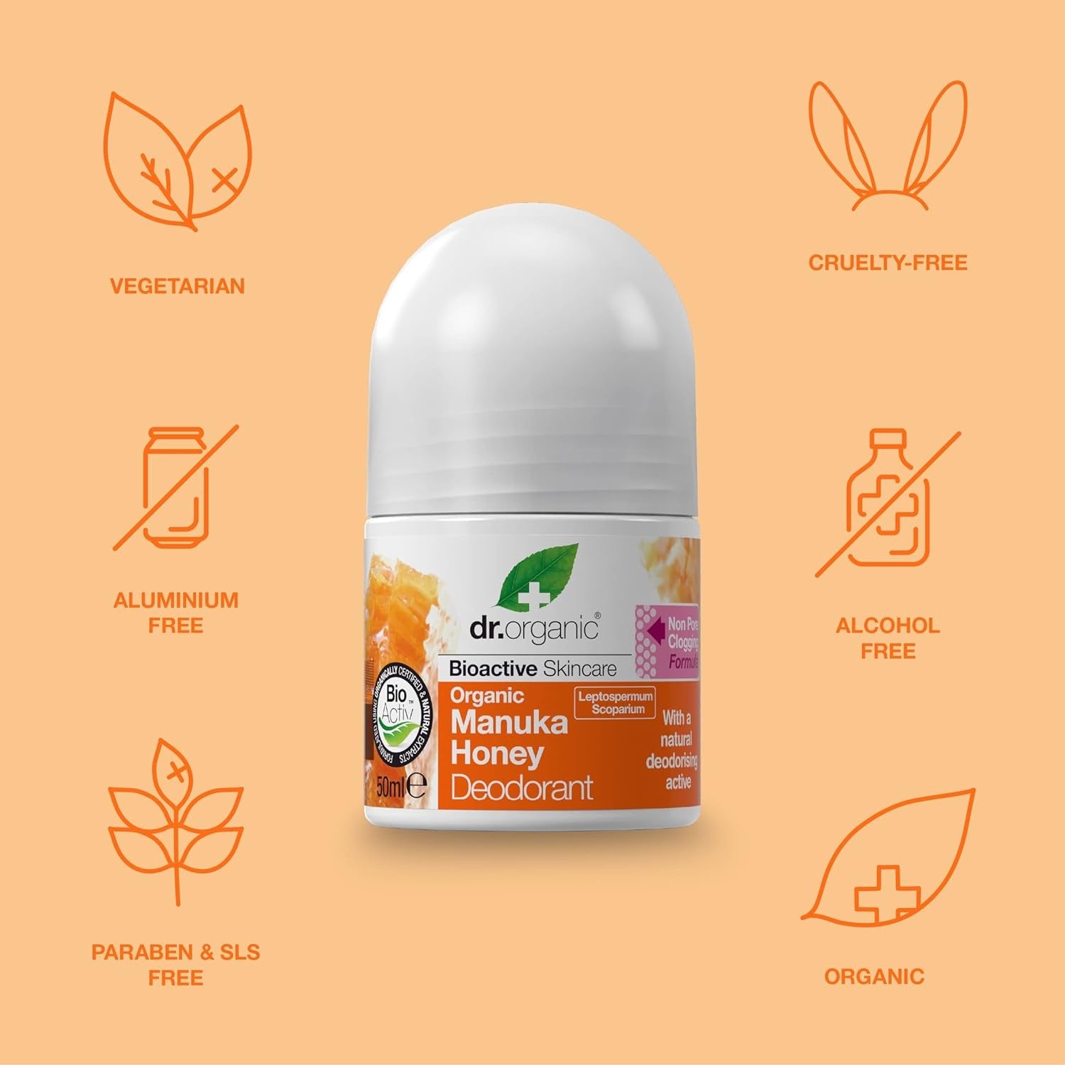 Dr Organic Desodorante de Miel de Manuka 50 ml-3