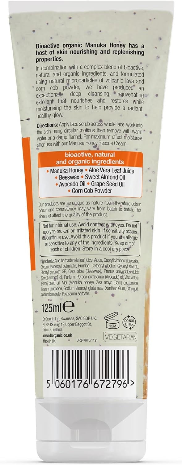 Dr Organic Exfoliante Facial de Miel de Manuka 125 ml-2