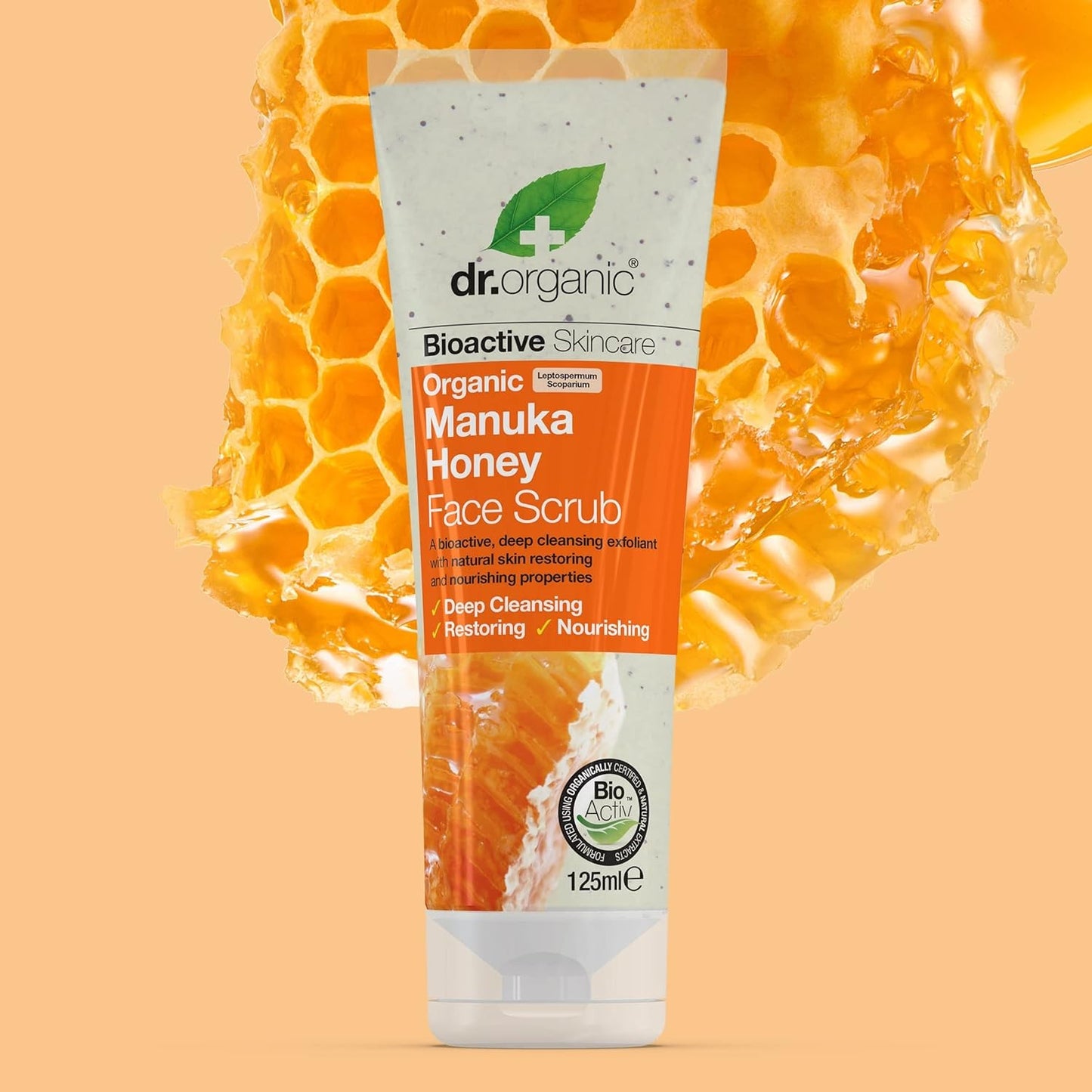 Dr Organic Exfoliante Facial de Miel de Manuka 125 ml-5