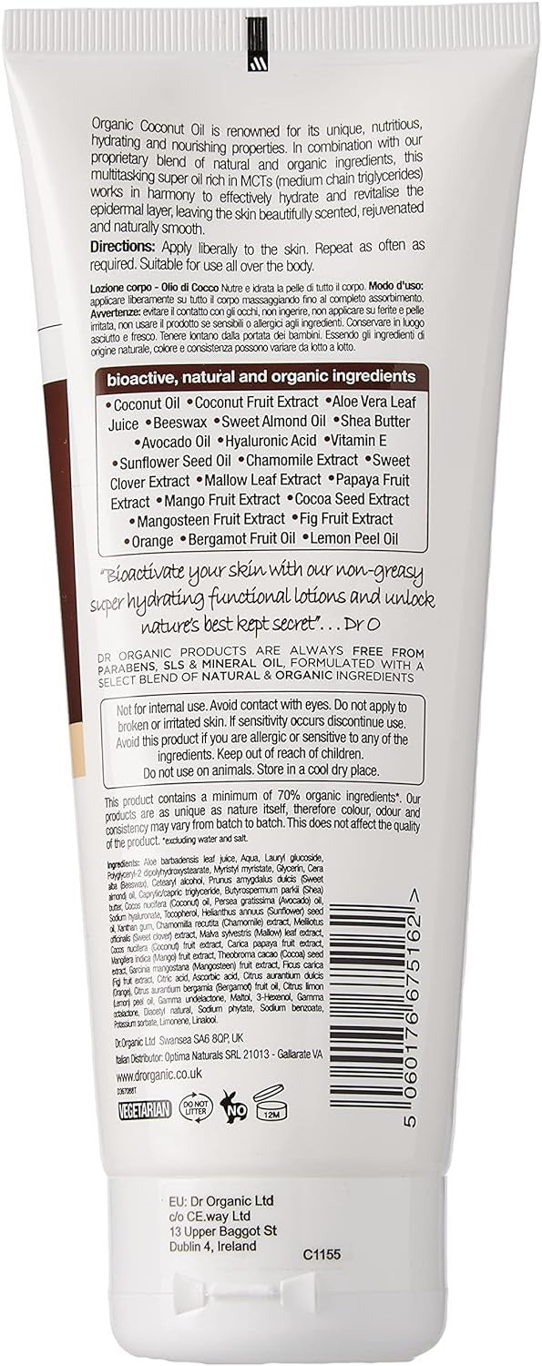 Dr Organic Loción Corporal de Aceite de Coco 200 ml-3