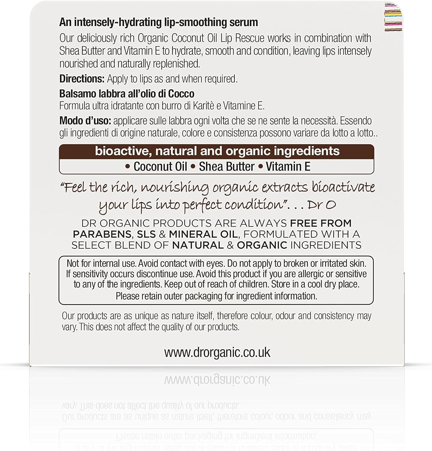 Dr Organic Sérum Labial de Aceite de Coco 10 ml-3