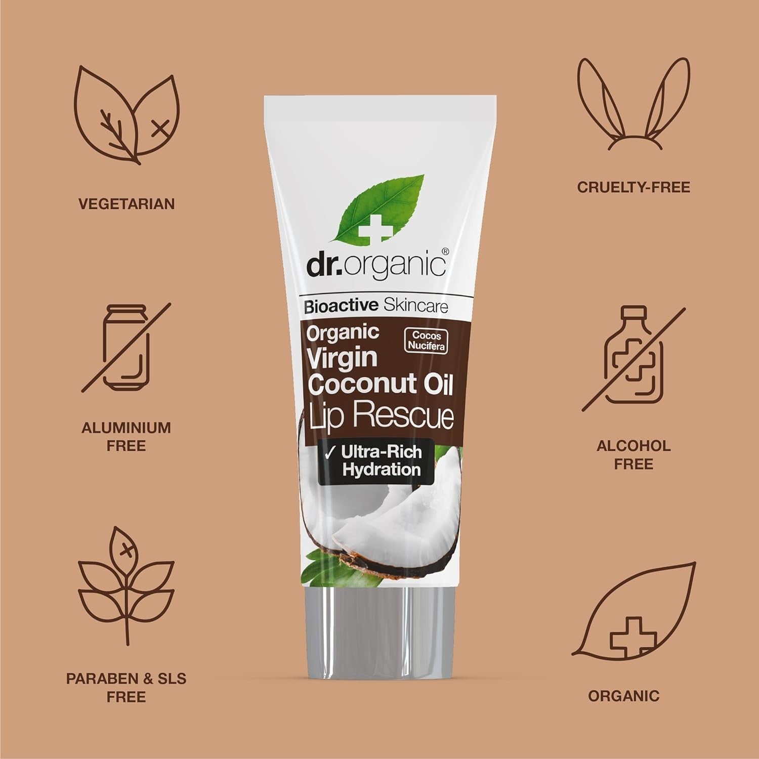 Dr Organic Sérum Labial de Aceite de Coco 10 ml-7