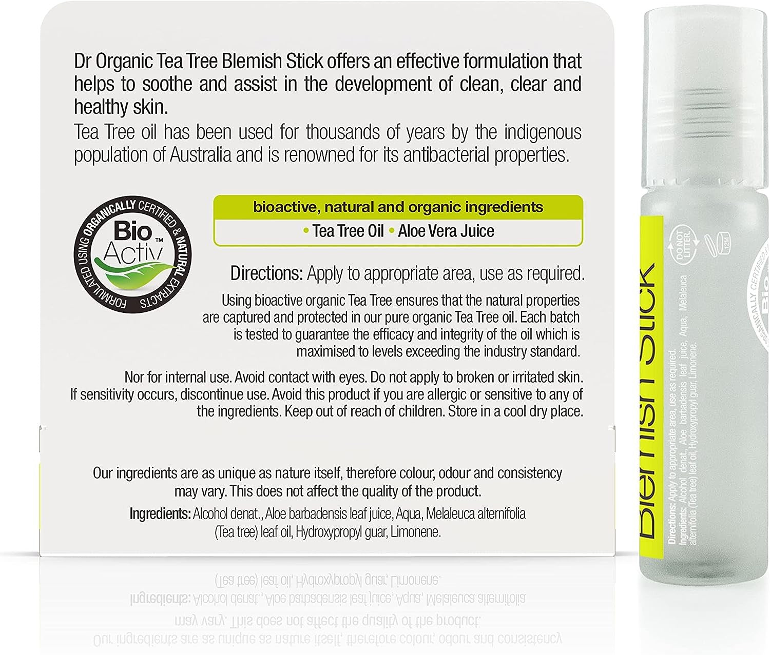 Dr Organic Stick Para Granos de Árbol de Té 8 ml-3