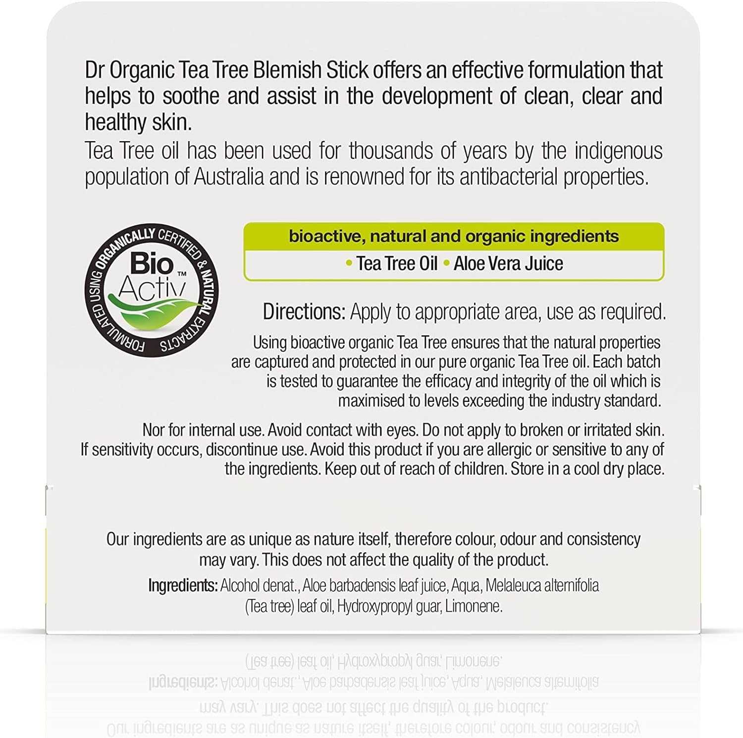 Dr Organic Stick Para Granos de Árbol de Té 8 ml-9