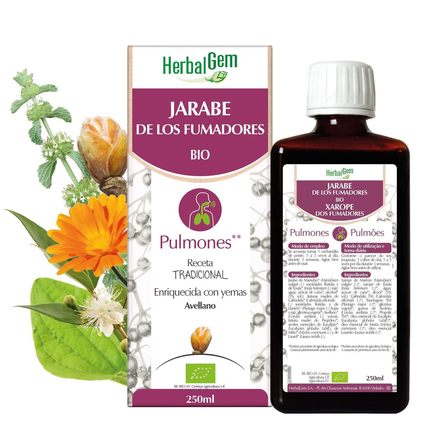 Herbalgem Jarabe de los Fumadores Bio 250 ml-1