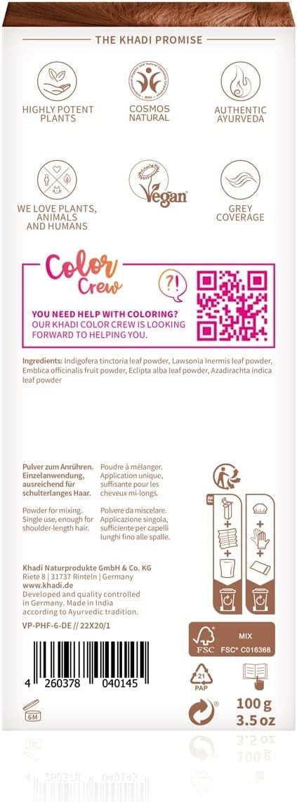 Khadi Herbal Color Castaño Claro 100 g-6